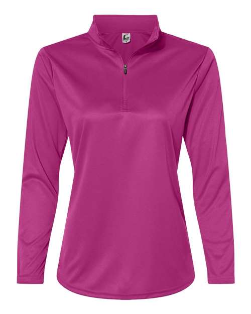 Women's Quarter-Zip Pullover - Hot Pink Front