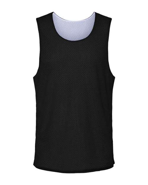Men's Reversible Mesh Tank - Black/ White Front