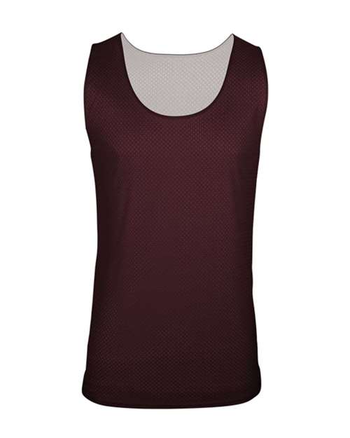 Men's Reversible Mesh Tank - Maroon/ White Front