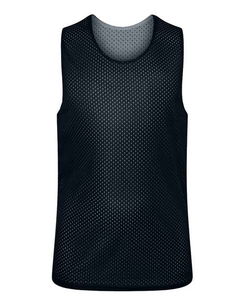 Youth Reversible Mesh Tank - Black/ White Front