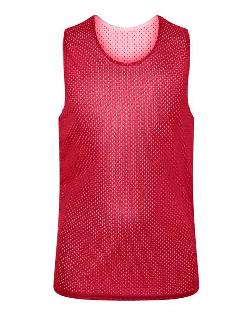 Youth Reversible Mesh Tank - Red/ White Front