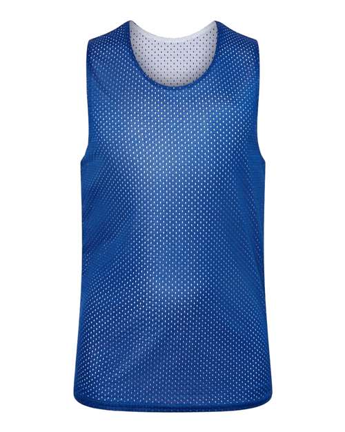 Youth Reversible Mesh Tank - Royal/ White Front