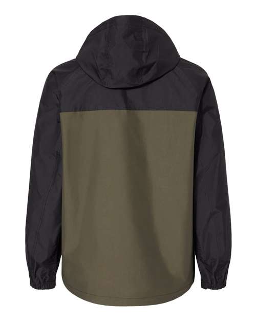 Unisex Torrent Waterproof Hooded Jacket - Olive/ Black Back