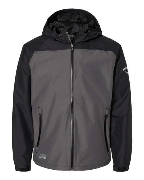 Unisex Torrent Waterproof Hooded Jacket - Charcoal/ Black Front