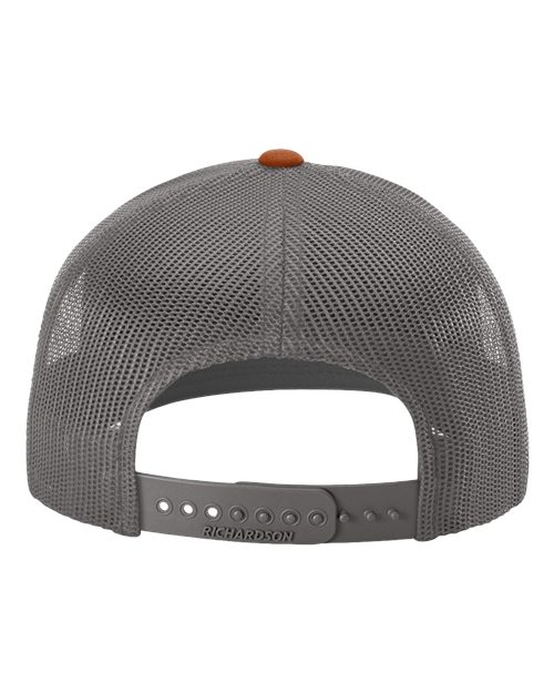 Snapback Trucker Cap - Heather Grey/ Charcoal/ Dark Orange Back
