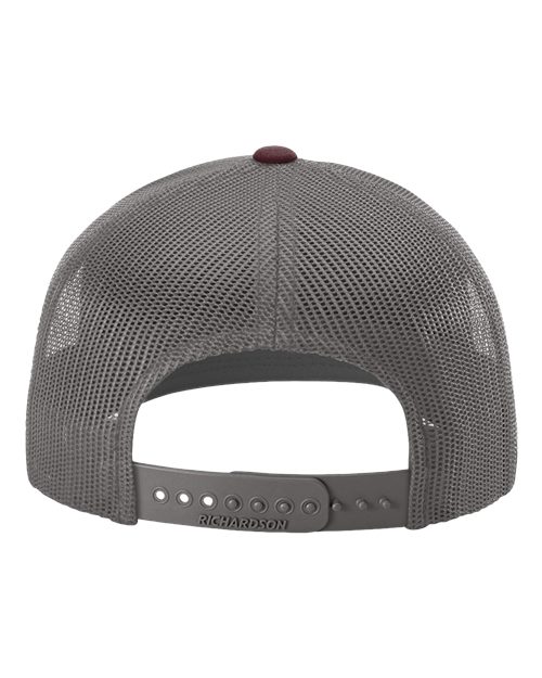Snapback Trucker Cap - Heather Grey/ Charcoal/ Maroon Back