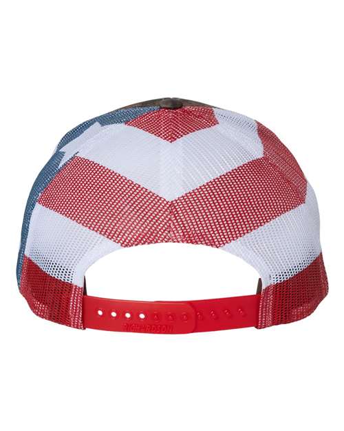 Printed Mesh Trucker Cap - Mossy Oak Break-Up Country/ Stars & Stripes Back