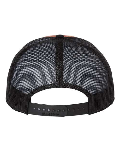 Seven-Panel Trucker Cap - Charcoal/ Burnt Orange/ Black Back