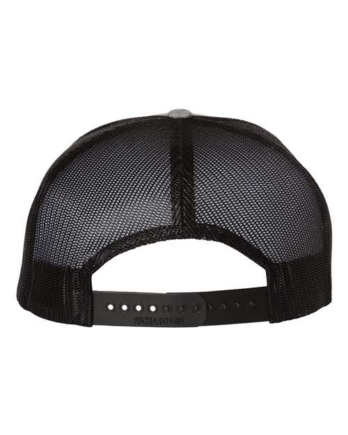 Wool Blend Flat Bill Trucker Cap - Heather Grey/ Black Back