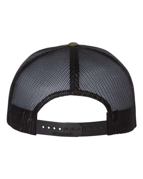 Wool Blend Flat Bill Trucker Cap - Loden/ Black Back