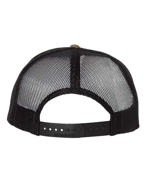 Wool Blend Flat Bill Trucker Cap - Green Camo/ Black Back