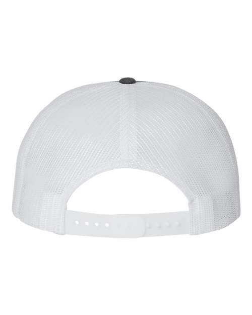 Wool Blend Flat Bill Trucker Cap - Heather Charcoal/ White Back