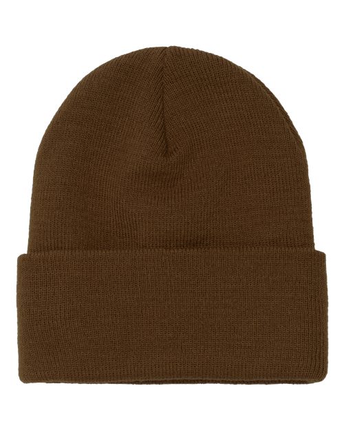 Cuffed Beanie - Caramel Front