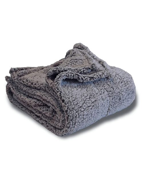 Frosted Sherpa Blanket - Grey Front