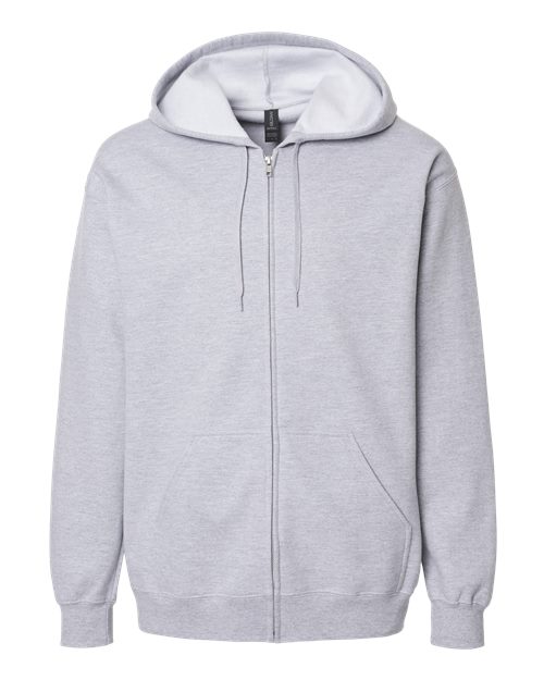 Unisex Softstyle® Full-Zip Hooded Sweatshirt - Sport Grey Front