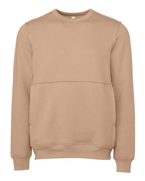 FWD Fashion Raw Seam Crewneck Sweatshirt - Heather Oat Front