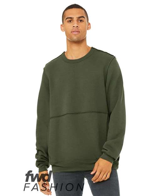 FWD Fashion Raw Seam Crewneck Sweatshirt - Military Green Front