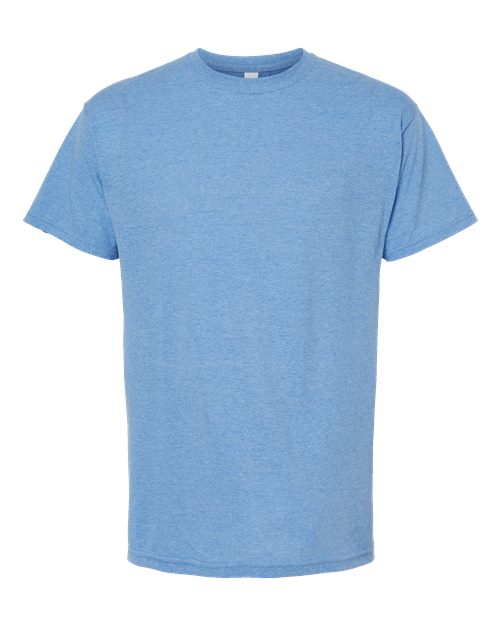 Men's Gold Soft Touch T-Shirt - Light Blue Heather Front