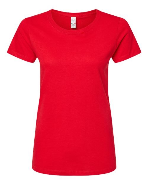 Women's Gold Soft Touch T-Shirt - Deep Red Front