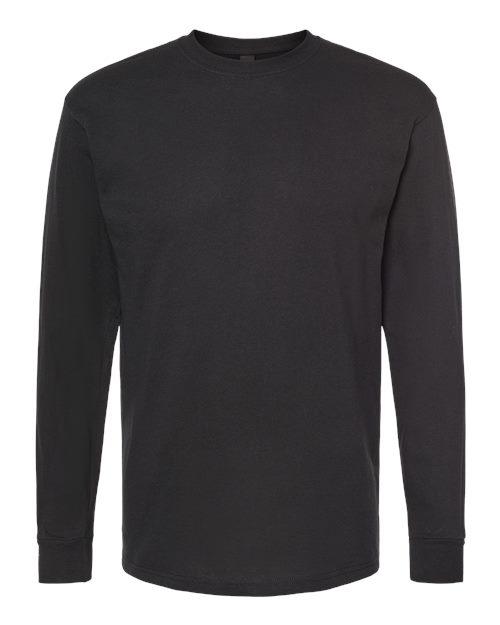 Unisex Gold Soft Touch Long Sleeve T-Shirt - Black Front