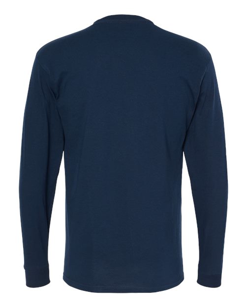 Unisex Gold Soft Touch Long Sleeve T-Shirt - Deep Navy Back