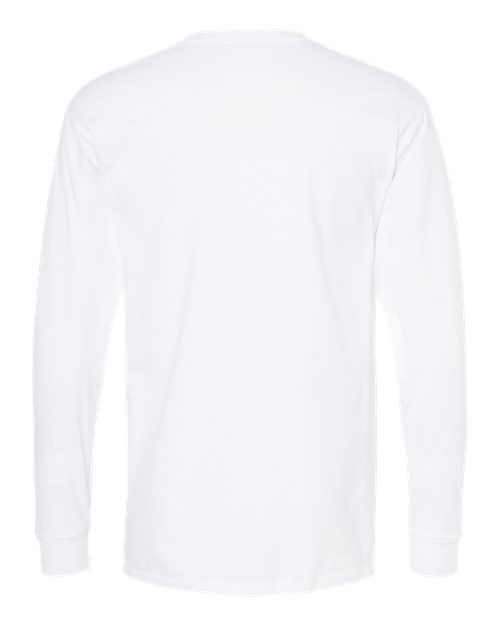 Unisex Gold Soft Touch Long Sleeve T-Shirt - White Back
