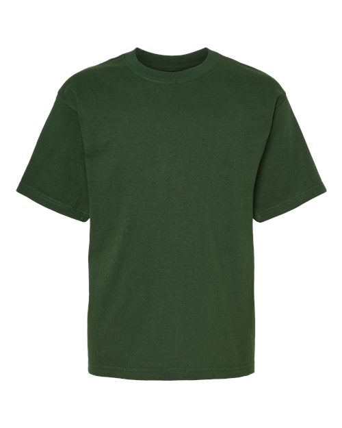 Youth Gold Soft Touch T-Shirt - Forest Green Front
