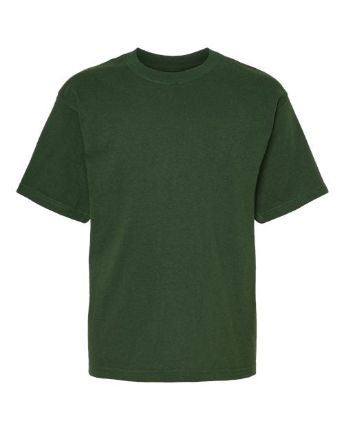 M&O Youth Gold Soft Touch T-Shirt - Forest Green Front
