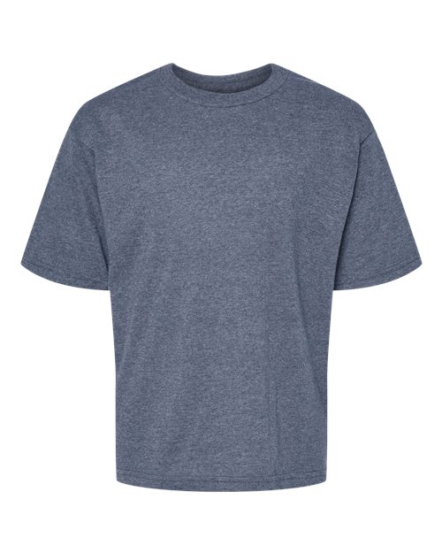 Youth Gold Soft Touch T-Shirt - Heather Navy Front