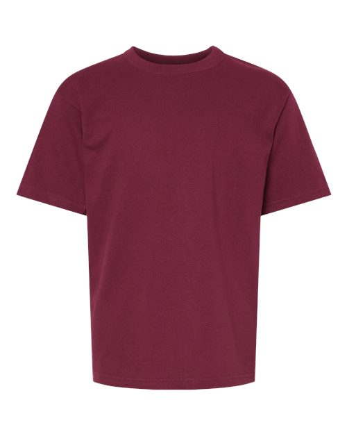 Youth Gold Soft Touch T-Shirt - Maroon Front