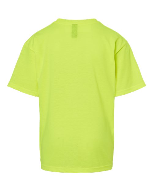 Youth Gold Soft Touch T-Shirt - Safety Green Back