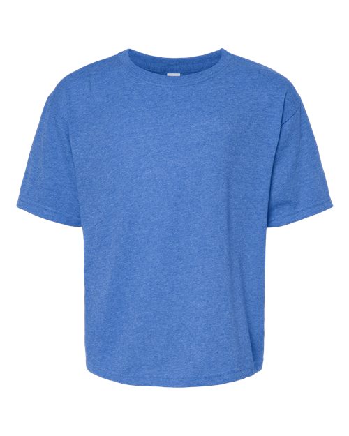 Youth Gold Soft Touch T-Shirt - Heather Royal Front