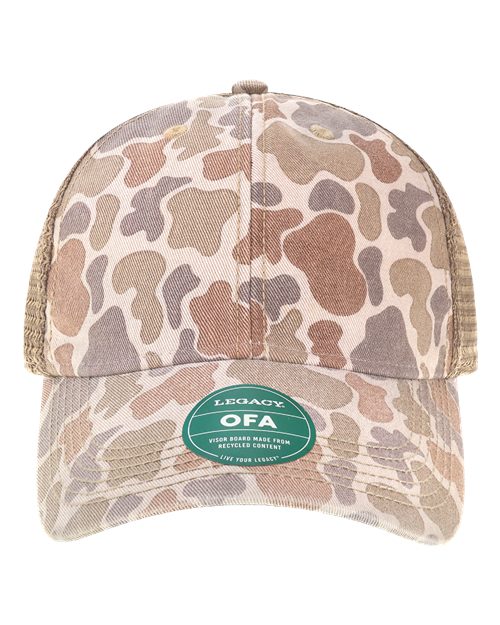 Old Favorite Trucker Cap - Stone Duck Camo/ Java Front