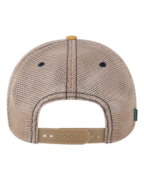 Old Favorite Trucker Cap - Blue Stripe/ Khaki Back