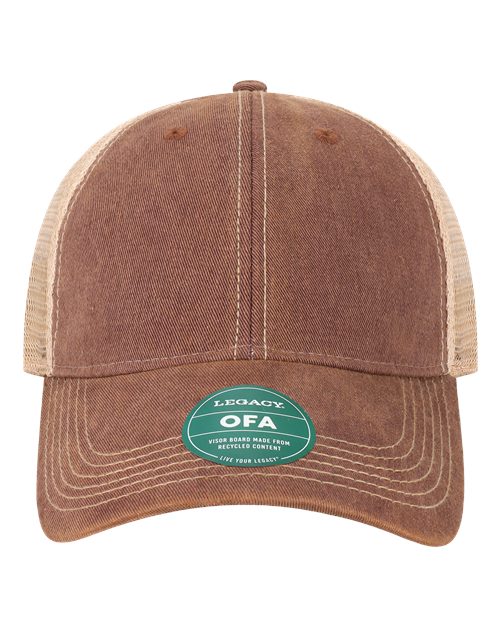 Old Favorite Trucker Cap - Burgundy/ Khaki Front