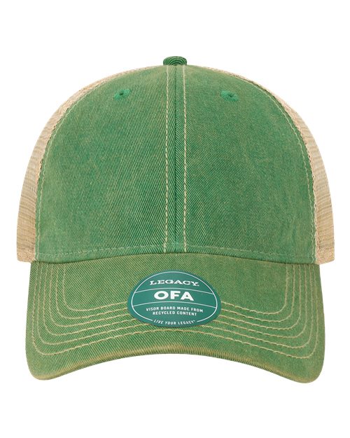 Old Favorite Trucker Cap - Kelly Green/ Khaki Front