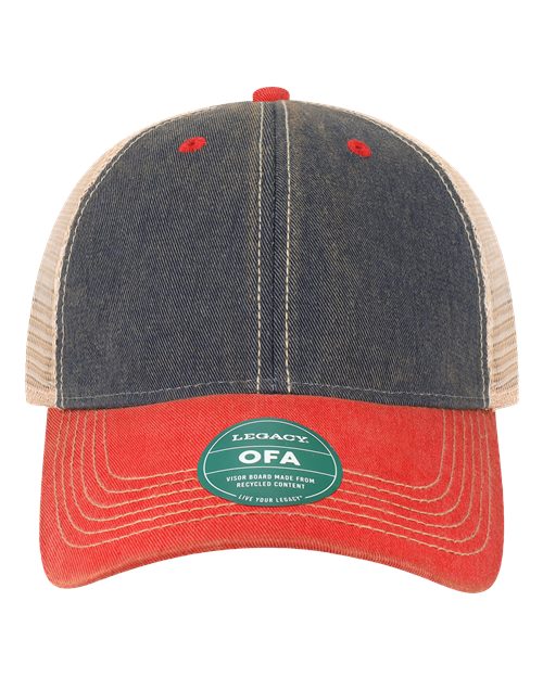 Old Favorite Trucker Cap - Navy/ Scarlet Red/ Khaki Front