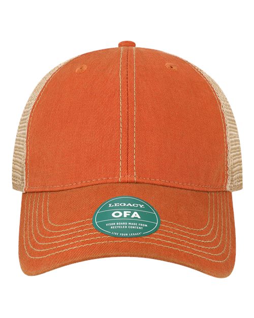 Old Favorite Trucker Cap - Orange/ Khaki Front