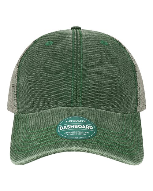Dashboard Trucker Cap - Dark Green/ Grey Front