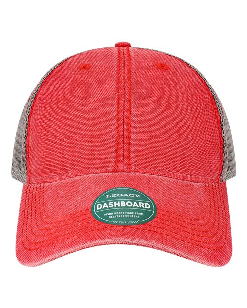 Dashboard Trucker Cap - Scarlet Red/ Grey Front