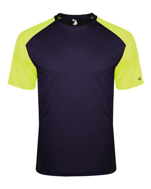 Youth Breakout T-Shirt - Navy/ Safety Yellow Front