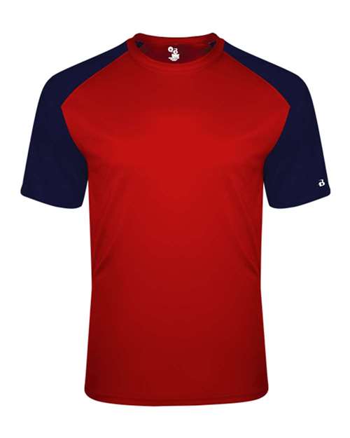 Youth Breakout T-Shirt - Red/ Navy Front
