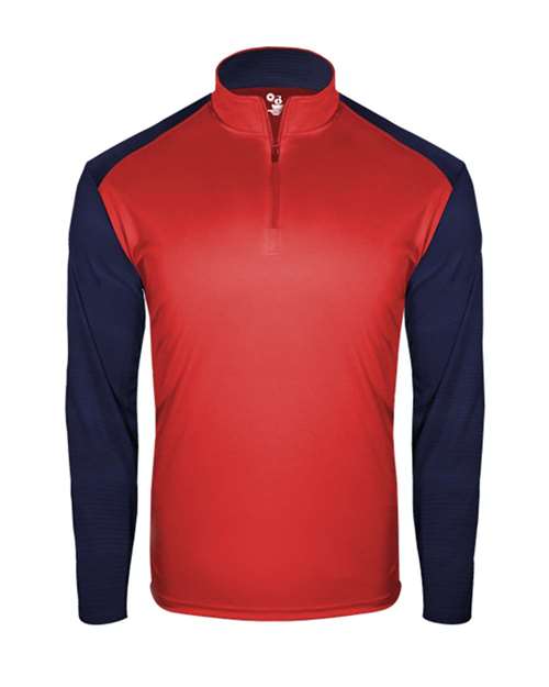 Youth Breakout Quarter-Zip Pullover - Red/ Navy Front