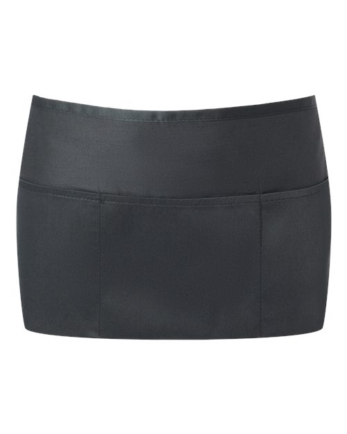Midweight Cotton Twill Waist Apron - Black Front