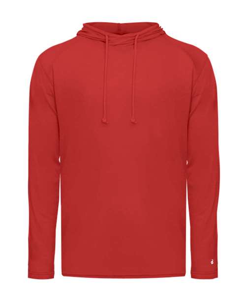 Men's Tri-Blend Surplice Hooded Long Sleeve T-Shirt - Red Front