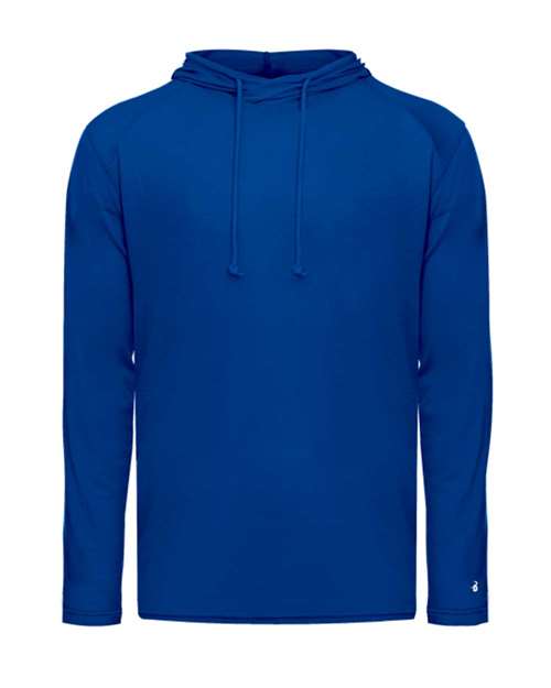 Men's Tri-Blend Surplice Hooded Long Sleeve T-Shirt - Royal Front