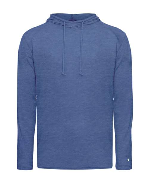 Men's Tri-Blend Surplice Hooded Long Sleeve T-Shirt - Royal Heather Front