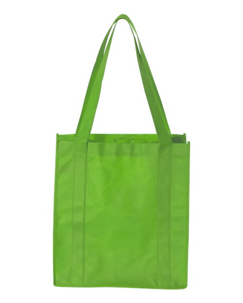 Non-Woven Reusable Shopping Bag - Lime Green Back