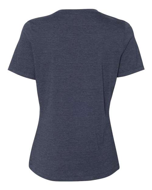 Women’s Relaxed Fit Heather CVC Tee - Heather Navy Back