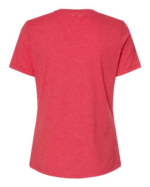 Women’s Relaxed Fit Heather CVC Tee - Heather Red Back